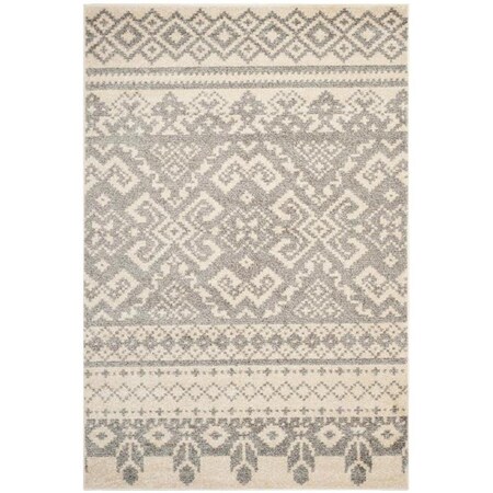 Safavieh 2 ft.-6 in. x 4 ft. Runner Casual Adirondack- Ivory and Silver Power Loomed Rug ADR107B-24